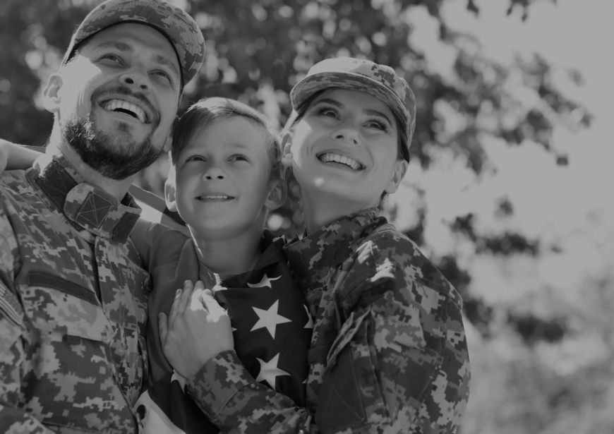 happy family of troops